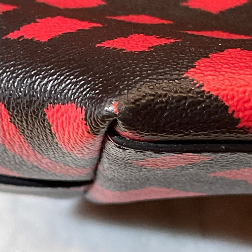 Coach City Tote in Red & Black Buffalo Plaid Canvas - Picture 12 of 16